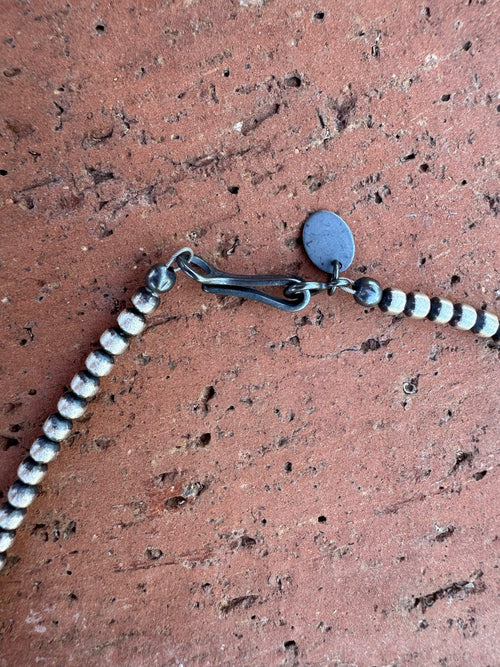 Handcrafted Pink Conch & Sterling Silver 3mm Beaded Necklace