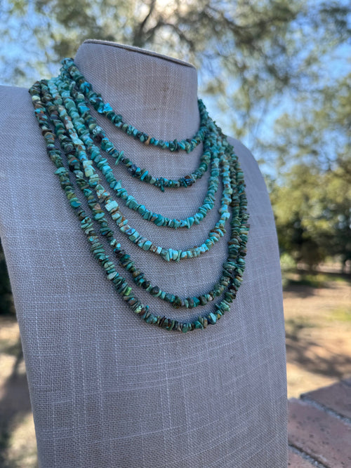 Handcrafted Kingman Turquoise Beaded Necklace