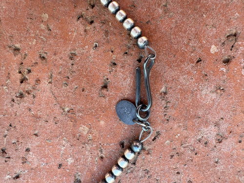 Handcrafted Turquoise & Sterling Silver Pearl 3mm Beaded Necklace