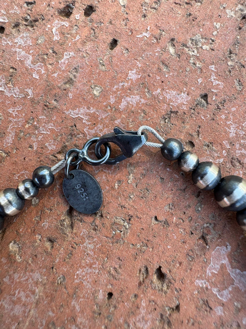 Handcrafted Purple Spiny & Sterling Silver Pearl 3-5mm Beaded Bracelet 7"