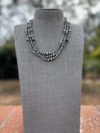 Handcrafted Sterling Silver & White Buffalo 3-8mm Beaded Necklace 20"