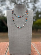 Handcrafted Multi Stone & Sterling Silver 3-6mm Beaded Necklace