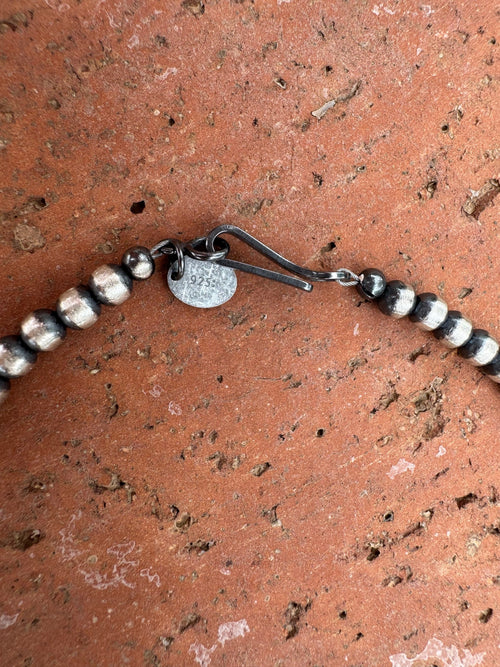 Handcrafted Multi Stone & Sterling Silver 4-8mm Beaded Necklace 36"