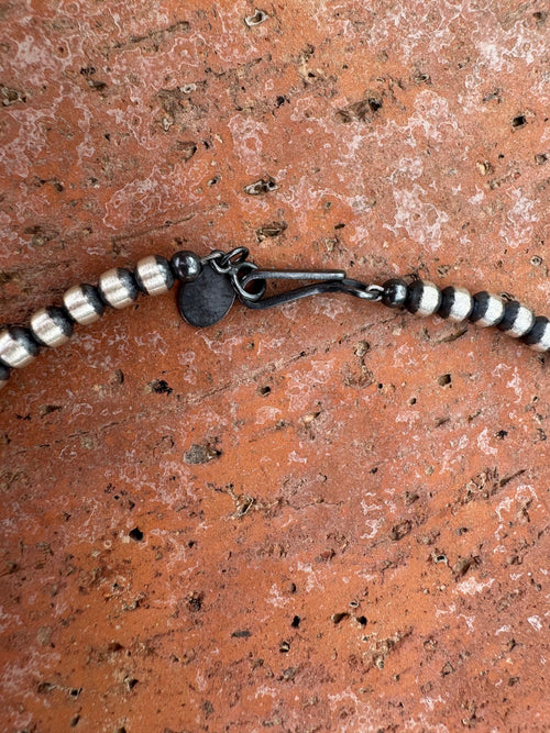 Handcrafted Multi Stone & Sterling Silver 4-6mm Beaded Necklace 18"