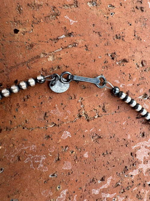 Handcrafted Multi Stone & Sterling Silver 3-8mm Beaded Necklace 18"