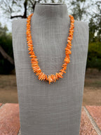 Handcrafted Orange Spiny Oyster 24” Beaded Necklace