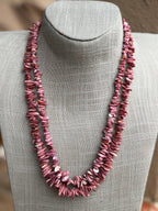 Handcrafted Purple Spiny Oyster Beaded Necklace 24"