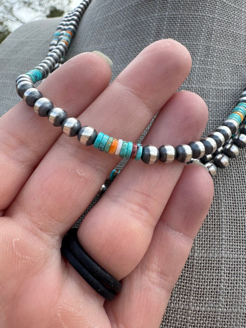 Handcrafted Spiny and Turquoise 5mm Beaded Necklace