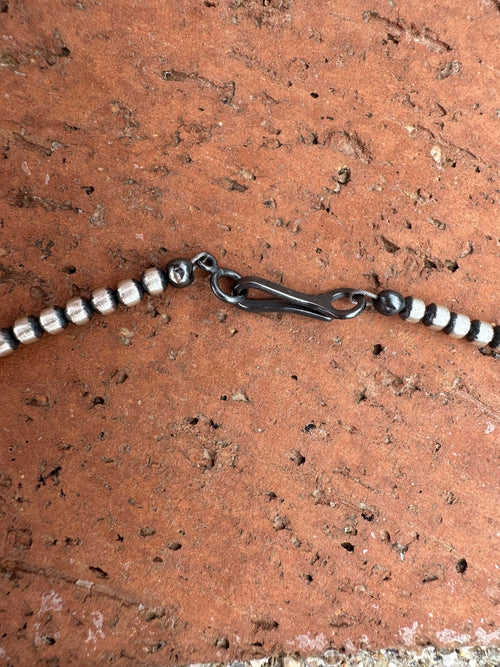 Handcrafted Sterling Silver Pearls 3-12mm Beaded Lariat Necklace 20"