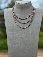 Handcrafted Turquoise & Copper 4mm Beaded Necklace