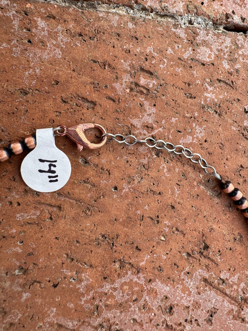 Handcrafted Turquoise & Copper 4mm Beaded Necklace