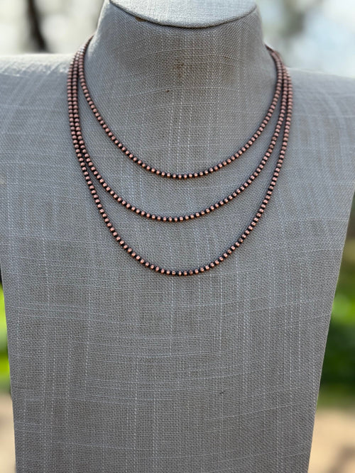 Handcrafted Copper 3mm Beaded Necklace