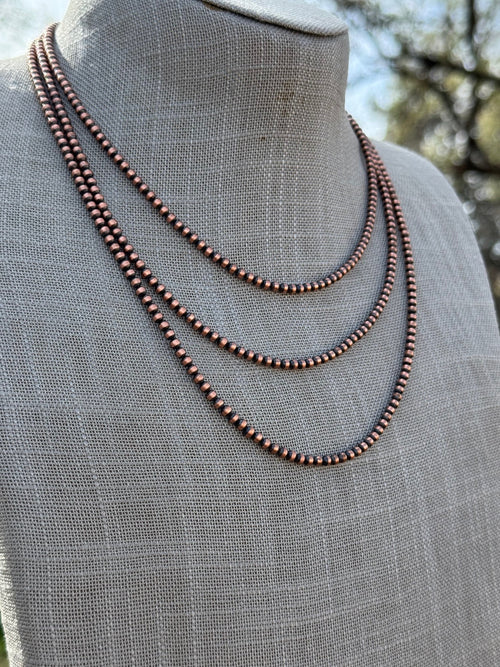 Handcrafted Copper 3mm Beaded Necklace