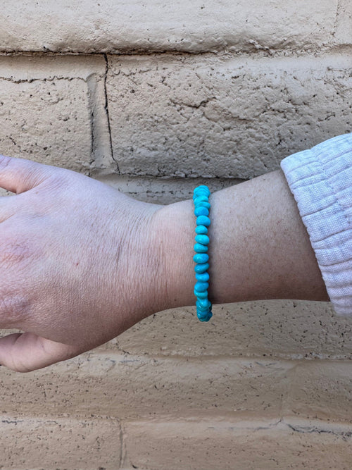 Handcrafted Turquoise & Sterling Silver Beaded Bracelet
