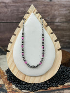 Handmade Sterling Silver Beaded Cherry Blossom Necklace "Signed Nizhoni" (LL9)