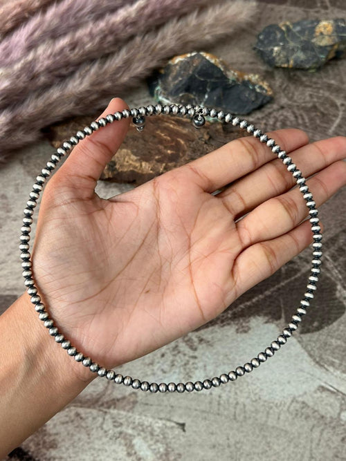 Handmade Sterling Silver Beaded Necklace