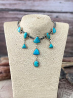 Handmade Sterling Silver Santa Maria Beaded Layerd Necklace "Signed Nizhoni"