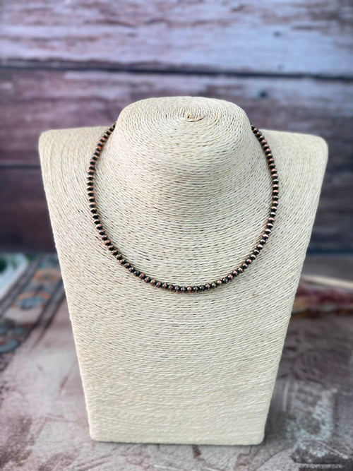 Handmade Copper Beaded 4MM Necklace