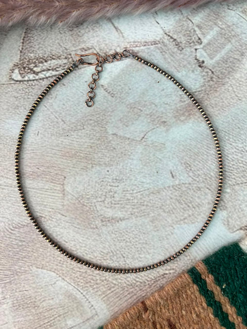 Handmade Copper Beaded 3MM Necklace