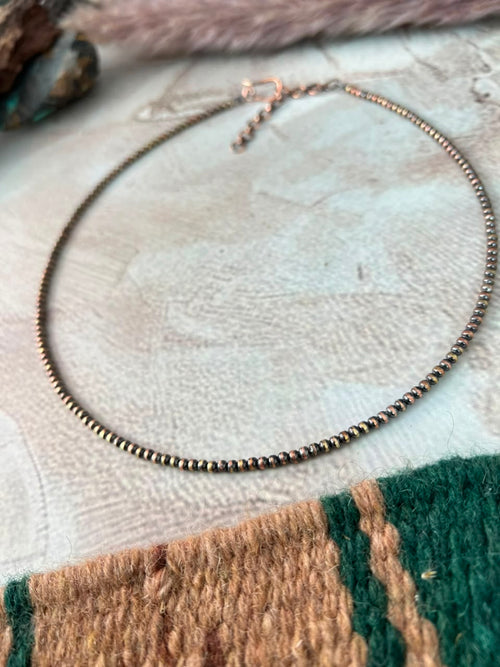 Handmade Copper Beaded 3MM Necklace