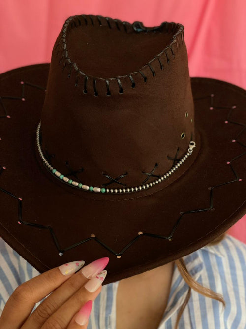 Handmade Sterling Silver Beaded Kingman Turquoise Hat Band