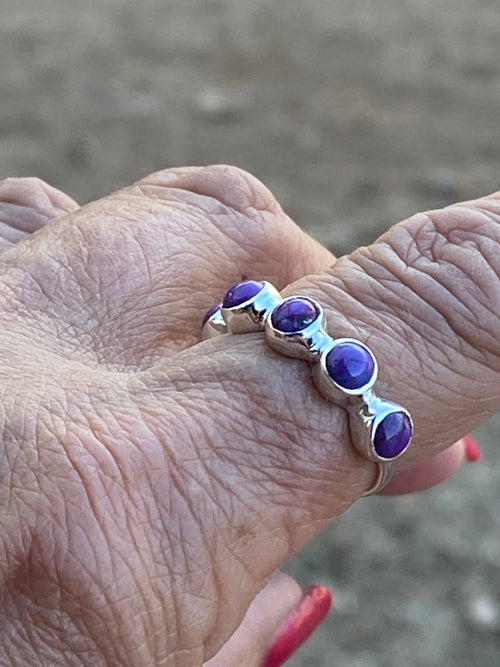 Purple Mojave & Sterling Silver Stacker Band