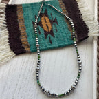 Navajo Sterling Silver & Turquoise Beaded Necklace 20”