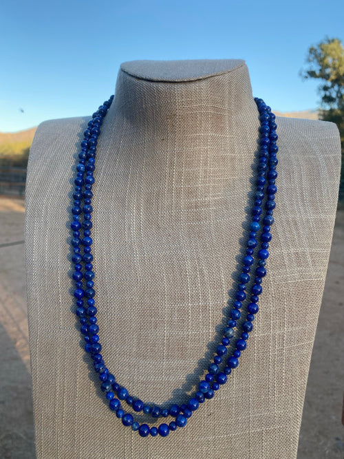 Navajo Hand Strung Natural Lapis beaded necklaces