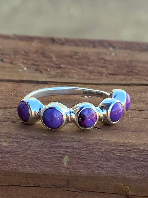 Purple Mojave & Sterling Silver Stacker Band