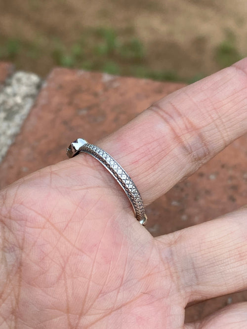 4mm Purple Mojave 6 Stone Sterling Silver Stacker Band