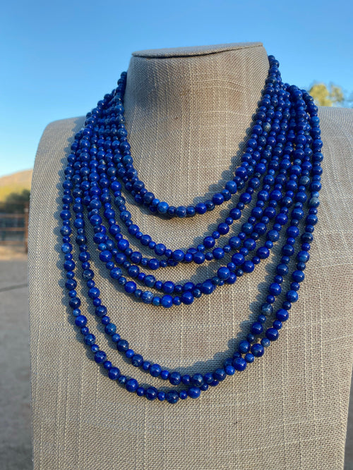 Navajo Hand Strung Natural Lapis beaded necklaces