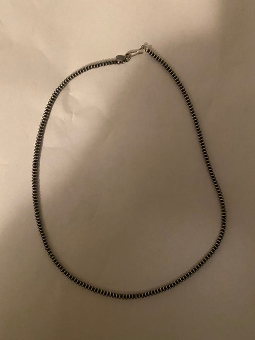 Handcrafted Sterling Silver Saucer Pearls 3mm Beaded Necklace 16 inch