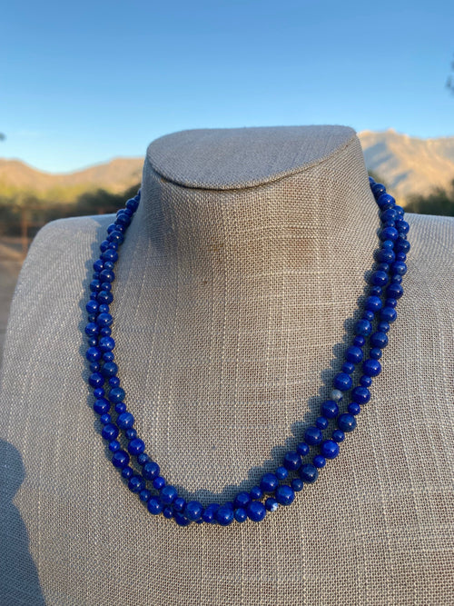 Navajo Hand Strung Natural Lapis beaded necklaces