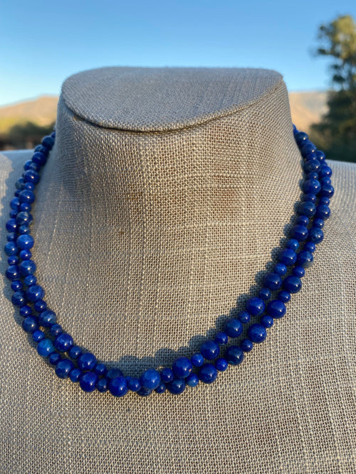 Navajo Hand Strung Natural Lapis beaded necklaces