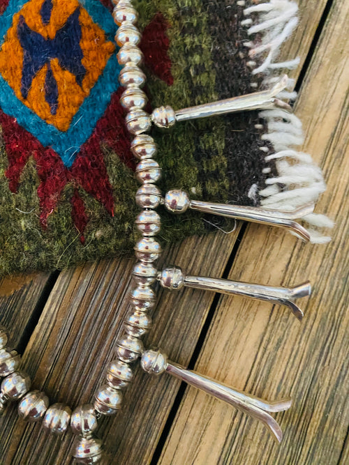 Navajo Sterling Silver Beaded Blossom Necklace