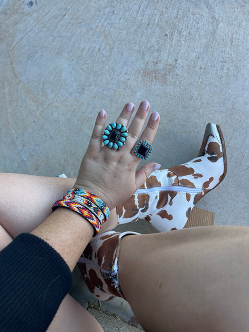 Navajo Made Beaded Leather Bracelet