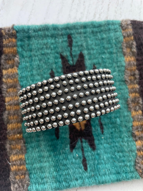 Navajo Sterling Silver Bracelet Cuff Signed Diane Wylie