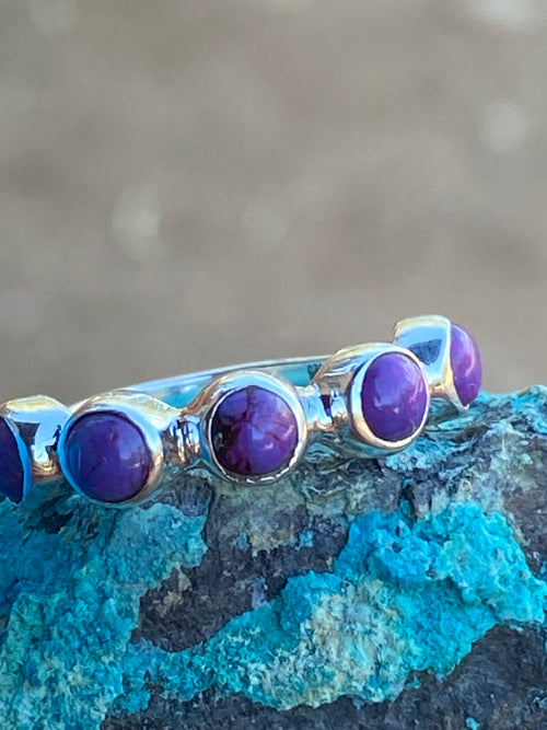 Purple Mojave & Sterling Silver Stacker Band