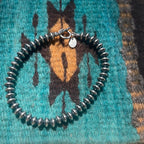 Navajo 5mm Sterling Silver Saucer Beaded Bracelet