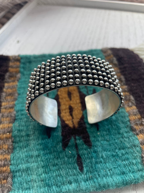 Navajo Sterling Silver Bracelet Cuff Signed Diane Wylie
