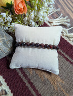 Dark Red Garnet 6mm Beaded Stretch Bracelet