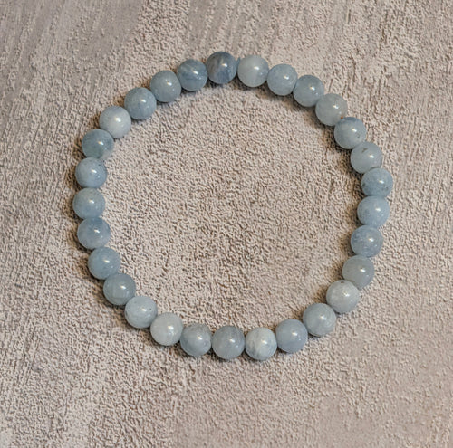 Blue Aquamarine Kid's Beaded Stretch Bracelet
