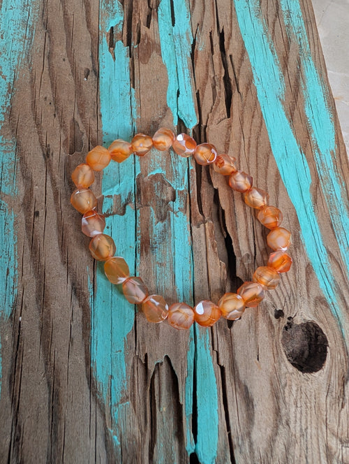 Obsidian Abacus Beaded Stretch Bracelet