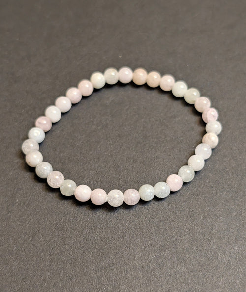 Morganite Aquamarine Kid's Beaded Stretch Bracelet