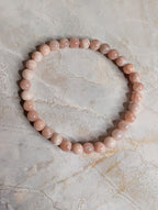 Sunstone 3mm Beaded Stretch Bracelet