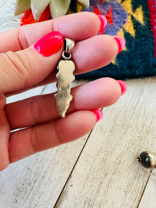 Navajo Sterling Silver & Turquoise Flower Pendant