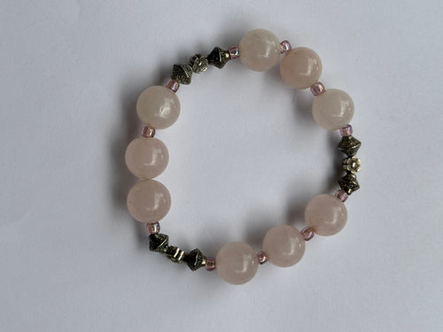 Handmade light Pink Rose Quartz Bracelet