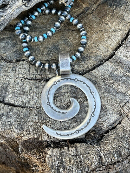 Navajo Sterling Silver Spiral of Evolution Pendant