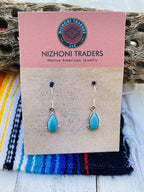 Navajo Sterling Silver & Turquoise Dangle Earrings Signed