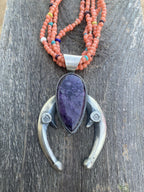 Navajo Sterling Silver, Charoite  Naja By Chimney Butte